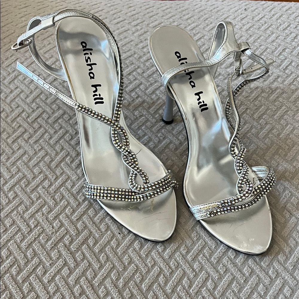 Alisha Hill Glamorous Silver Rhinestone Heels